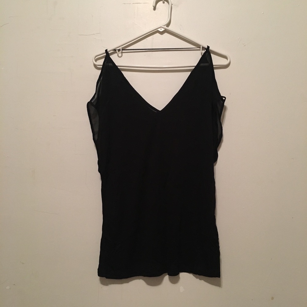 Zara Black Open Shoulder Tee